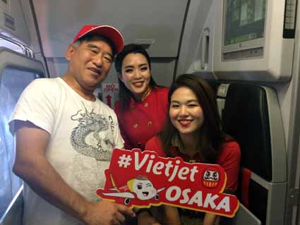 Vietjet's first direct flight from Japan to Vietnam