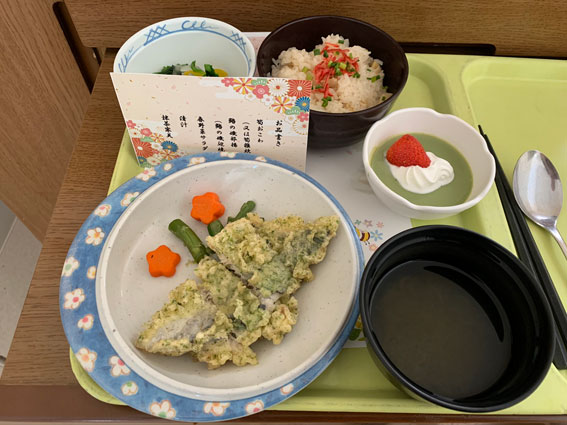 2020年4月6日　戸塚共立リハビリテーション病院　退院前最後の昼食
