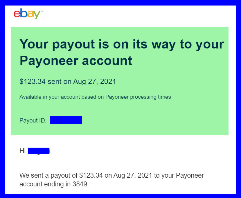 eBayからのPayment（支払い）通知