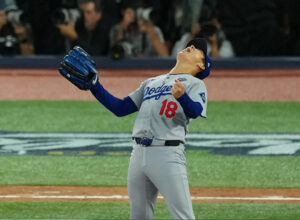 ワールドシリーズ第7戦で勝利投手になりMVPを獲得した山本由伸投手